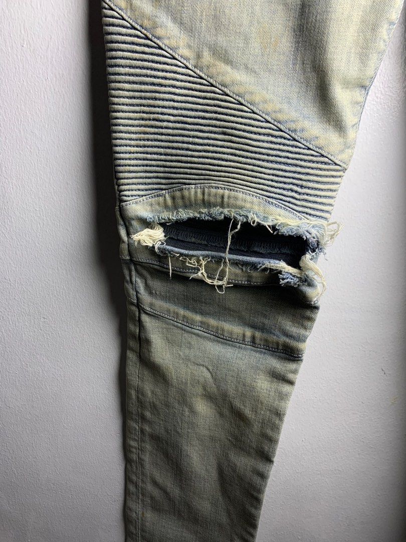 Balmain — Biker Jeans (Category: Jeans) located in Manila. Submitted by cashincash0ut (Listing ID 1276728872, Image 3). Description: Waist - 34” Outseam - 42” Inseam - 32.5” Thigh - 10” Leg Opening - 6” .