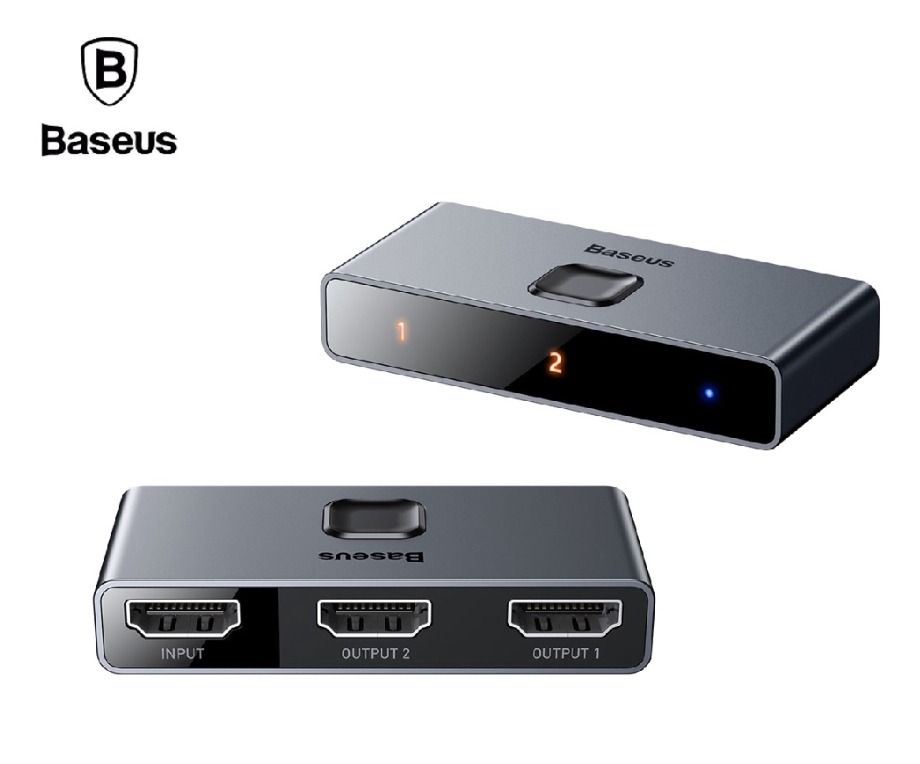 Baseus HDMI Switch 2 Ports Bi Direction HDMI Converter Computers