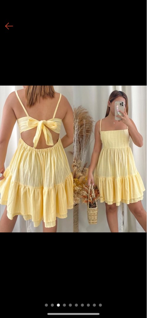 Cute A line Scoop Short Sleeves Yellow Floral Holiday Dresses Beach Dress Birthday Outfits