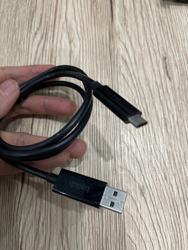 Belkin USB-C fast charge cable (Category: Chargers & Cables) located in Mandaluyong City. Submitted by ccgem (Listing ID 1276616421, Image 2). Description: Fast charge cable Durable and dependable Bought from Powermac at ₱1390 Selling low RFS: using magsafe now.