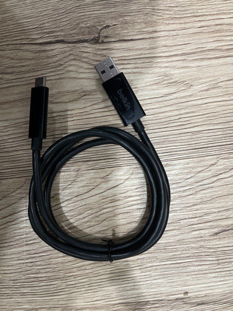 Belkin USB-C fast charge cable (Category: Chargers & Cables) located in Mandaluyong City. Submitted by ccgem (Listing ID 1276616421, Image 1). Description: Fast charge cable Durable and dependable Bought from Powermac at ₱1390 Selling low RFS: using magsafe now.