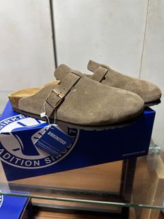 Birkenstock Boston Soft Footbed Suede Taupe |  Size 43