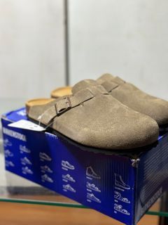Birkenstock Boston Soft Footbed Suede Taupe | Size 42