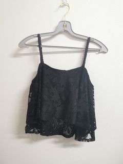 Korean Ulzzang Fashion Black Bralette Bustier Spag Top with inner padding,  Women's Fashion, Tops, Sleeveless on Carousell