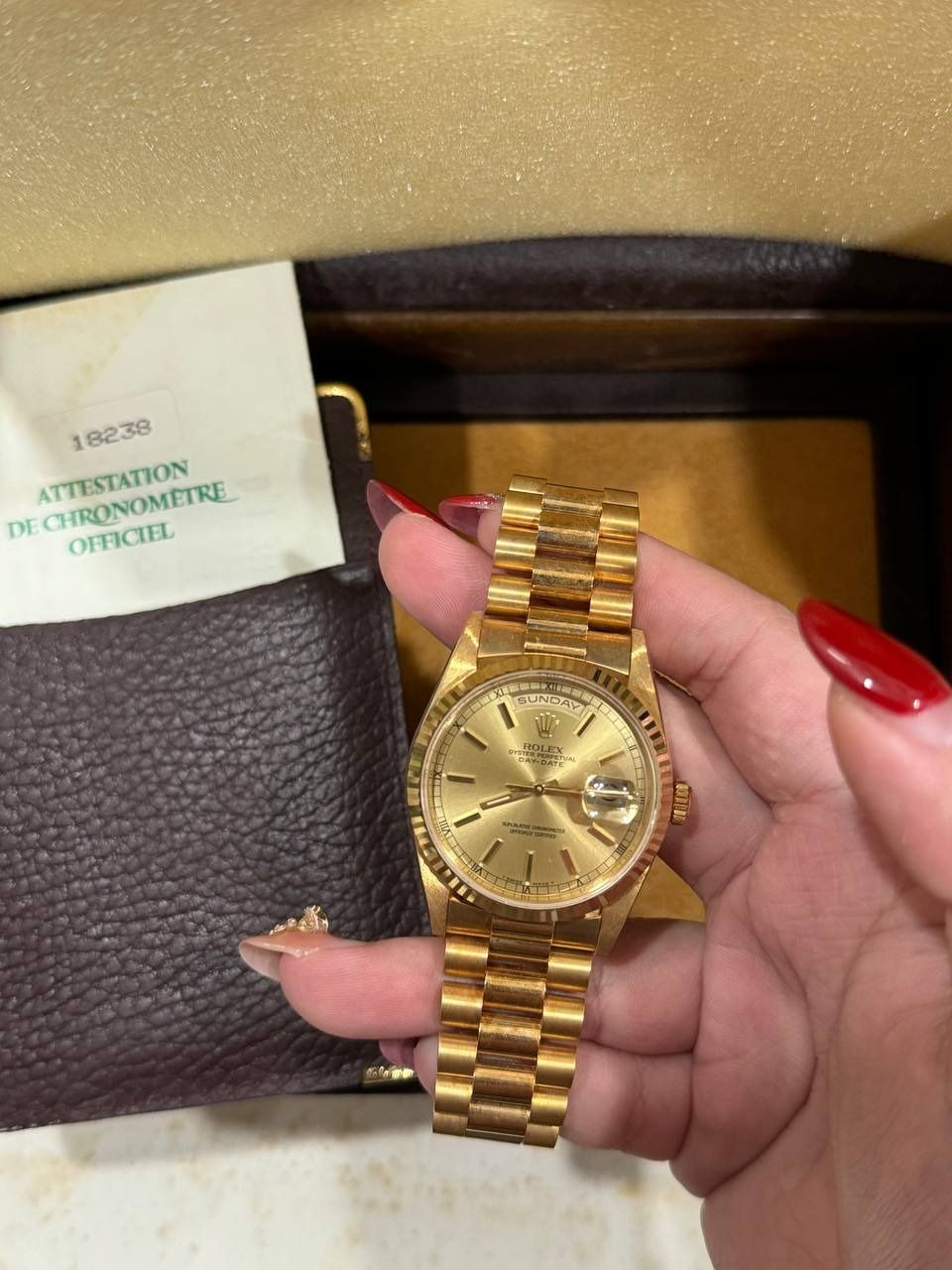 Brand New 18238 Rolex President Day Date 36 Champagne Dial Luxury