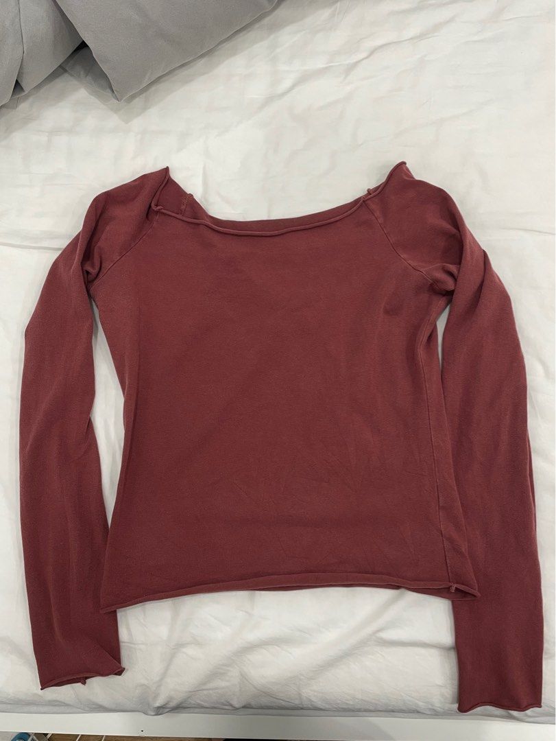 Authentic Brandy Melville Bonnie Top Red Maroon, Women's Fashion