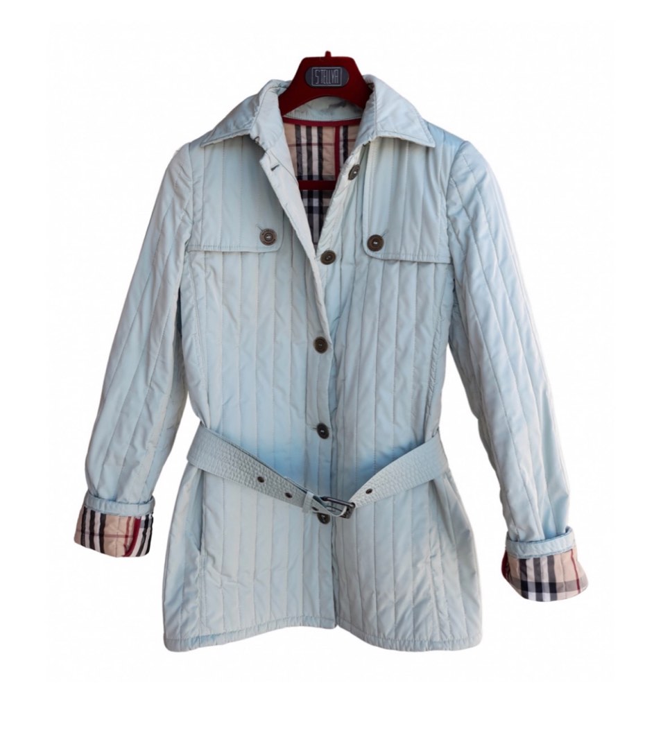 Burberry light clearance blue trench coat