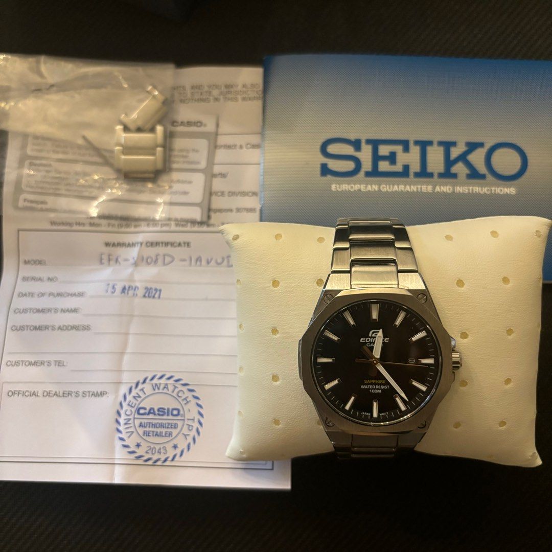 Casio EFR-S108D-1AVUDF, Luxury, Watches on Carousell