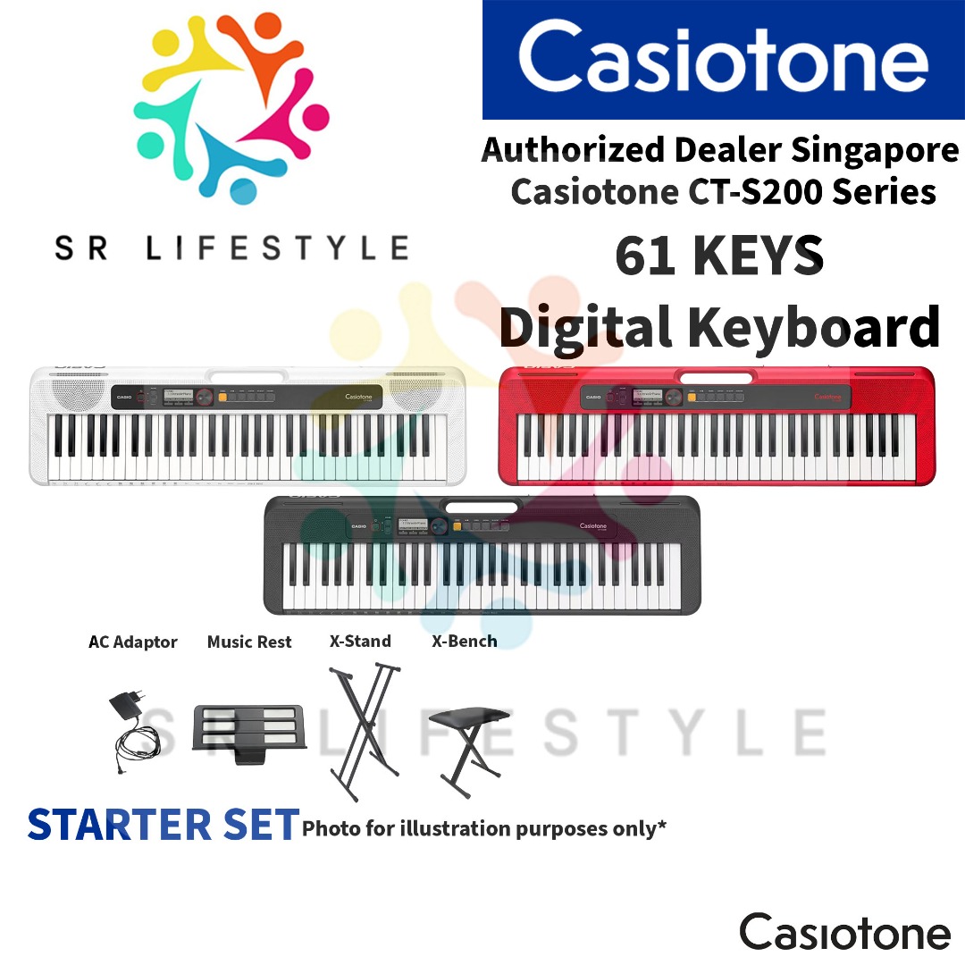 Casio Keyboard CT S200 Casiotone Series CT S200 BK Black CTS200 WE