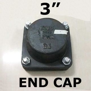 CAST IRON MECHANICAL END CAP 3" BLACK FOR WATER DISTRICT -------------------------------------- 3"