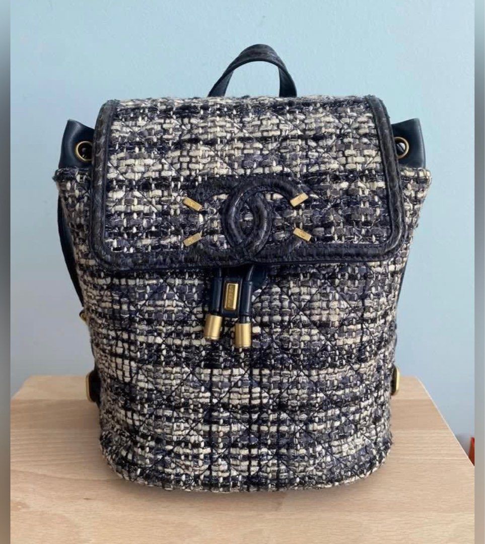 Chanel tweed backpack outlet