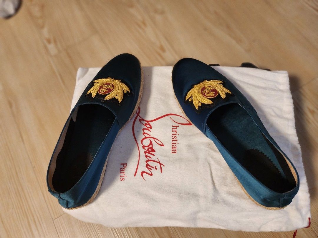 Christian Louboutin Velours Mens Nanou Orlato Flat Espadrilles