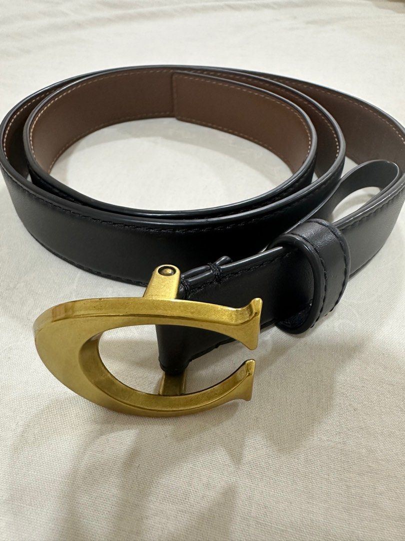 Coach leather belt sales