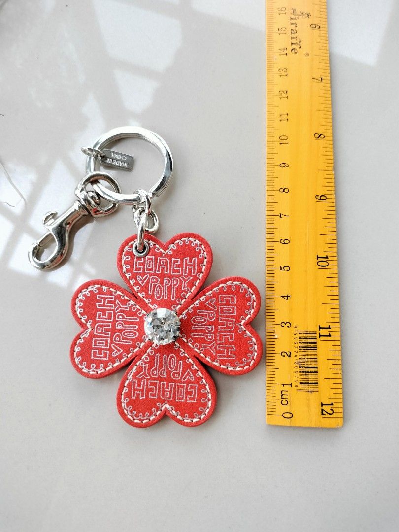 Coach Poppy Four leaf Clover keychain