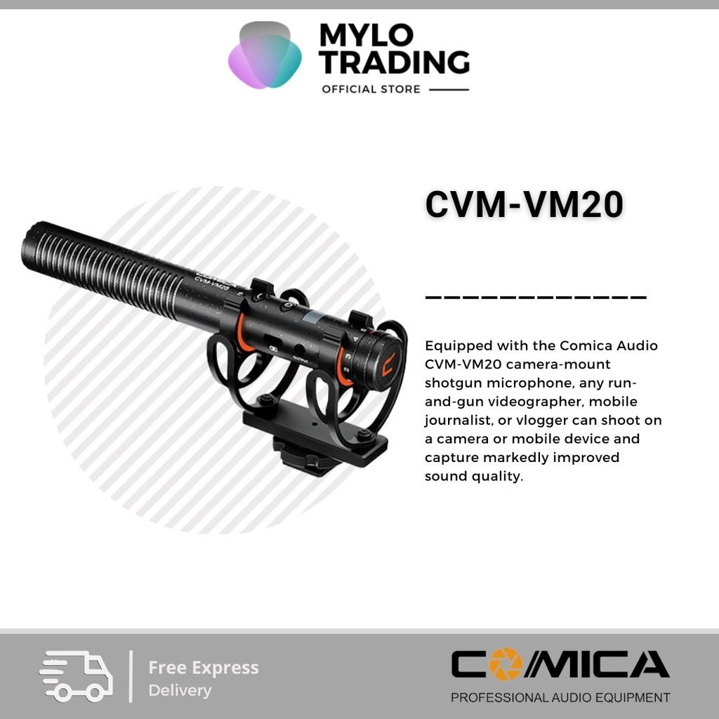 Comica Audio CVM-VM20 Camera-Mount Shotgun Microphone, Audio ...