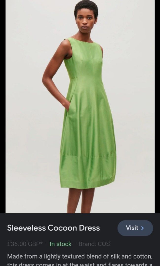 Cos cocoon dress green shop