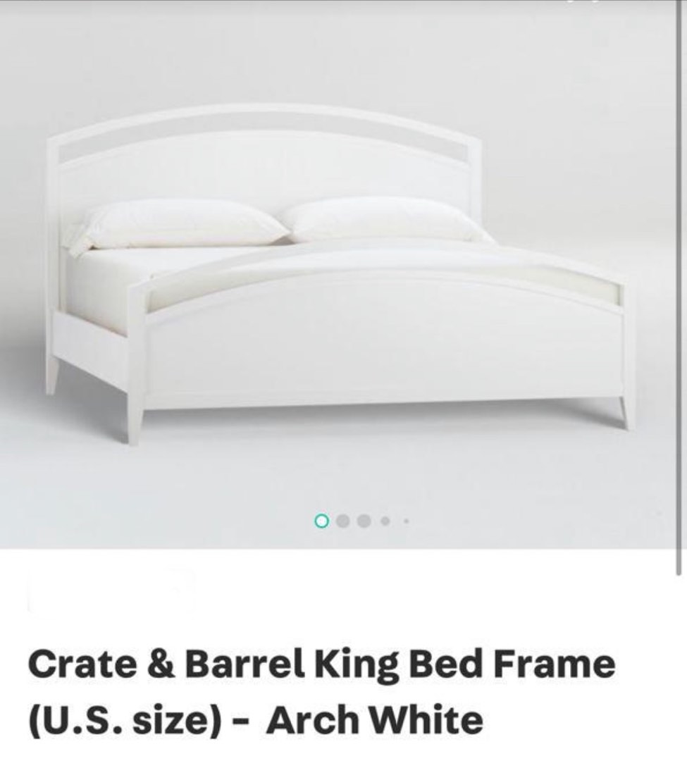Crate and Barrel king bed frame, Furniture & Home Living, Furniture