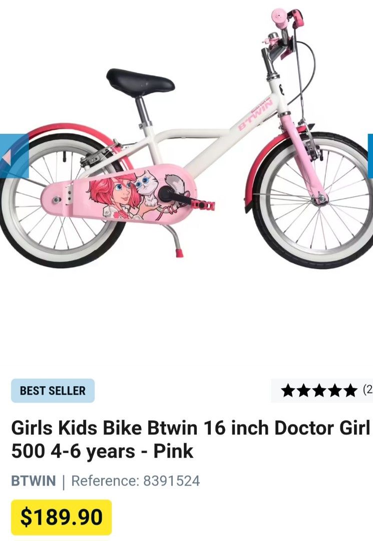 Decathlon Girls Kids Bike Btwin 16 inch Doctor Girl 500 4 6 years