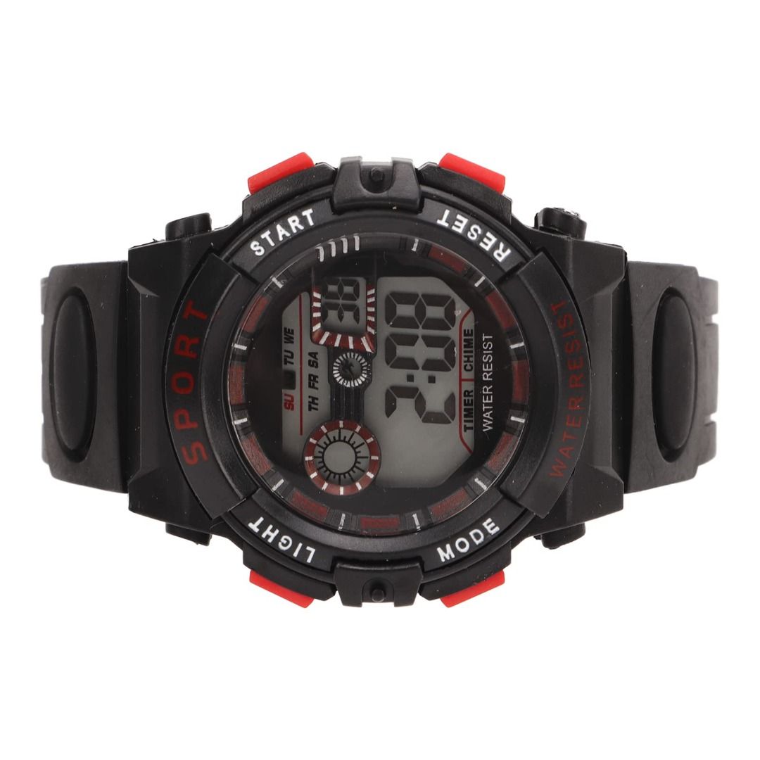 Digital Watch Outdoor Men Electronic Watch WR50M Waterproof Fashionable Multi Functional Clear Large Screen Fall Resistant for Running for Students
