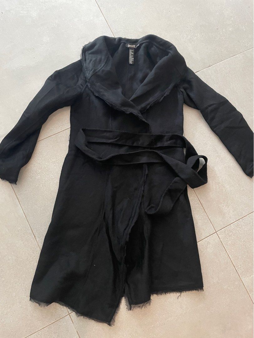 DKNY cashmere wool jacket with silk tri Women s Fashion Coats