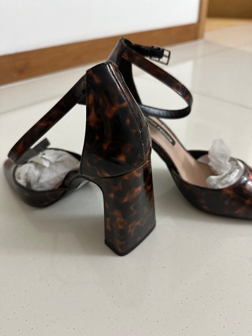 Dorothy Perkins Tortoise shell block heel court shoes Women s