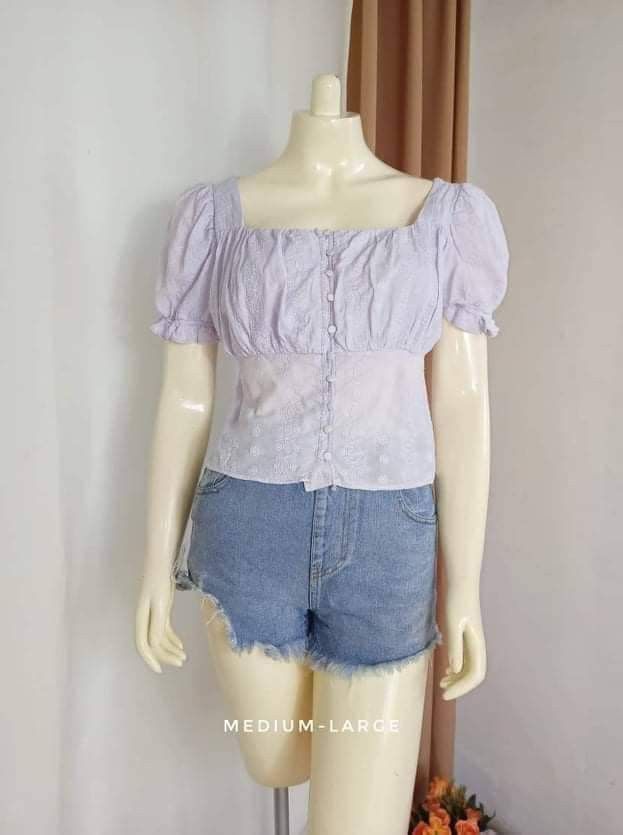 ELEGANT PURPLE EMBROIDERED TOP (Category: Blouses) located in Balaoan. Submitted by rubyang_13 (Listing ID 1276561288, Image 2). Description: .