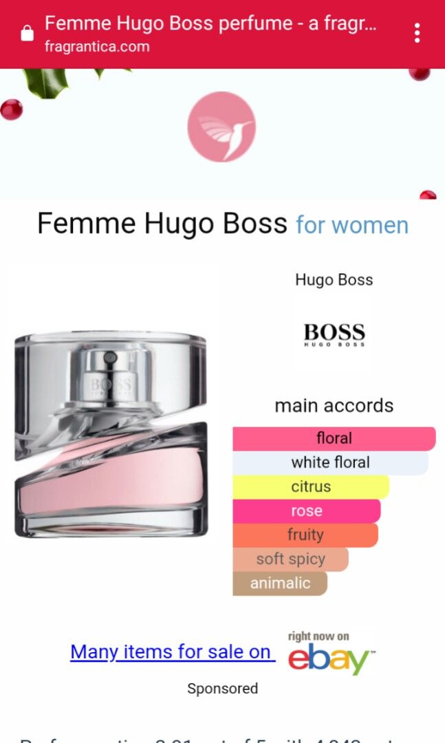Femme 75ml by HUGO BOSS original Tester Eropa (NEW FULL BOX)