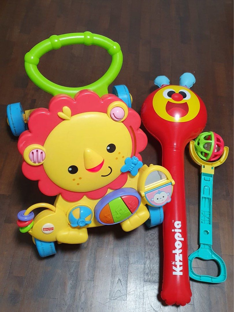 Fisher Price Lion Walker Roller Rattle and Kiztopia balloon