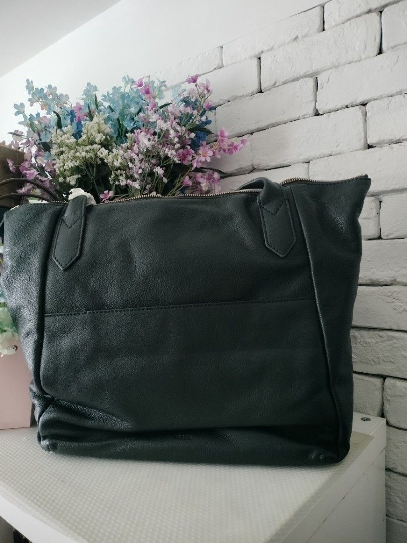Fossil Black Leather Fiona Tote Bag still available
