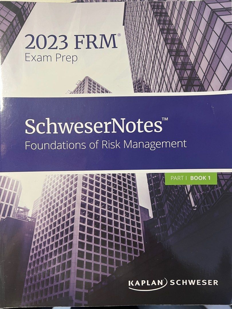 FRM Kaplan Schweser Level 1 2023 Notes Cheatsheet Question bank