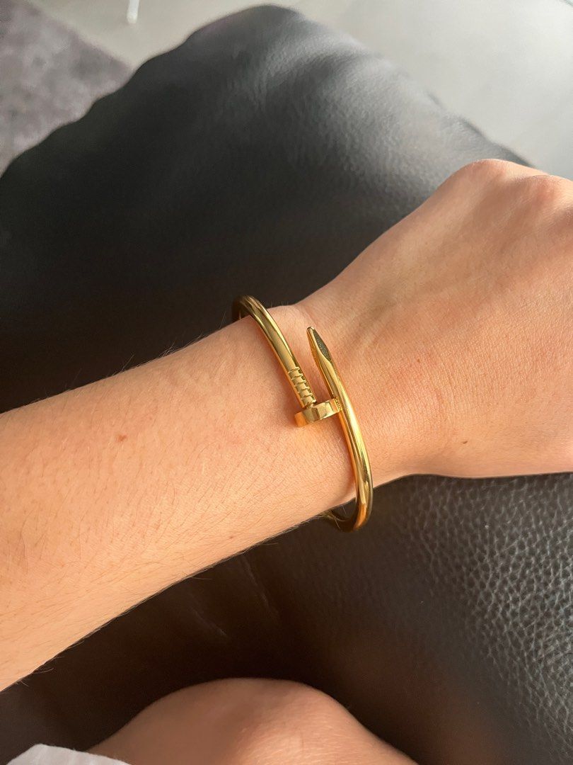 Gold Nail Bangle Women s Fashion Jewelry on Carousell