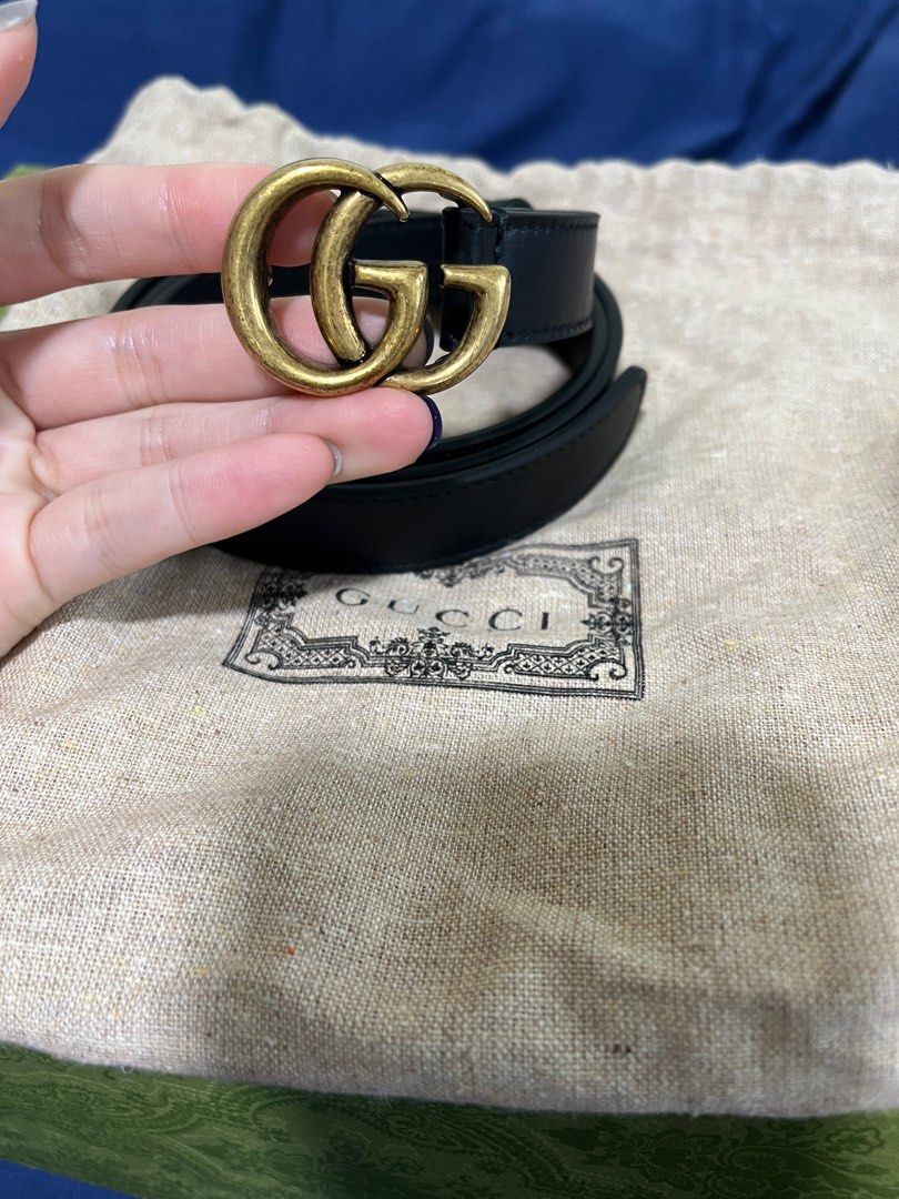 Gucci double g buckle belt top