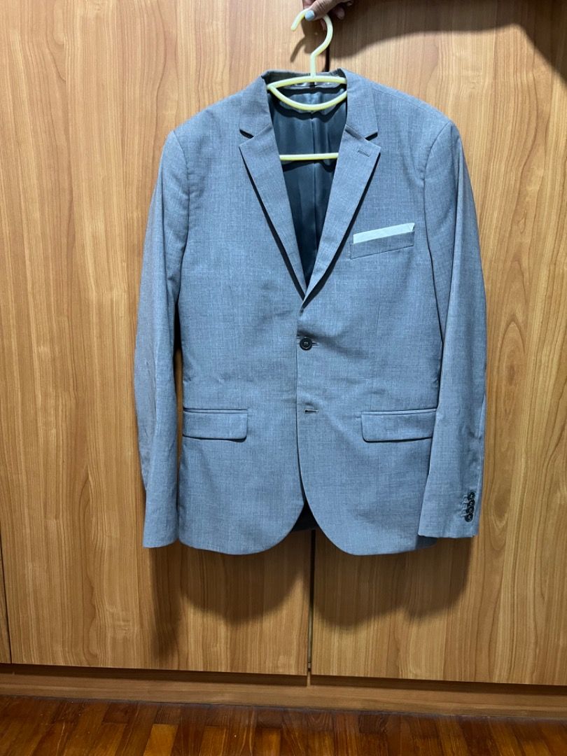 H and M light grey Men s jacket lightly used Men s Fashion Coats