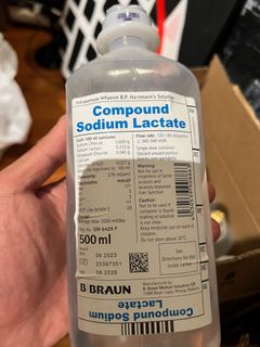 Hartmann's Solution (BBraun), Compound Sodium Lactate, 500ml, 10 btl/pck