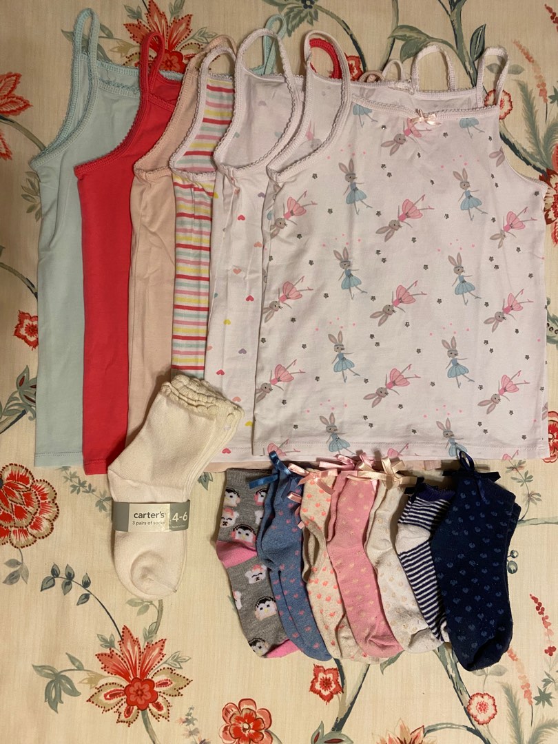 H M girl undershirt and carters socks 6 8 years