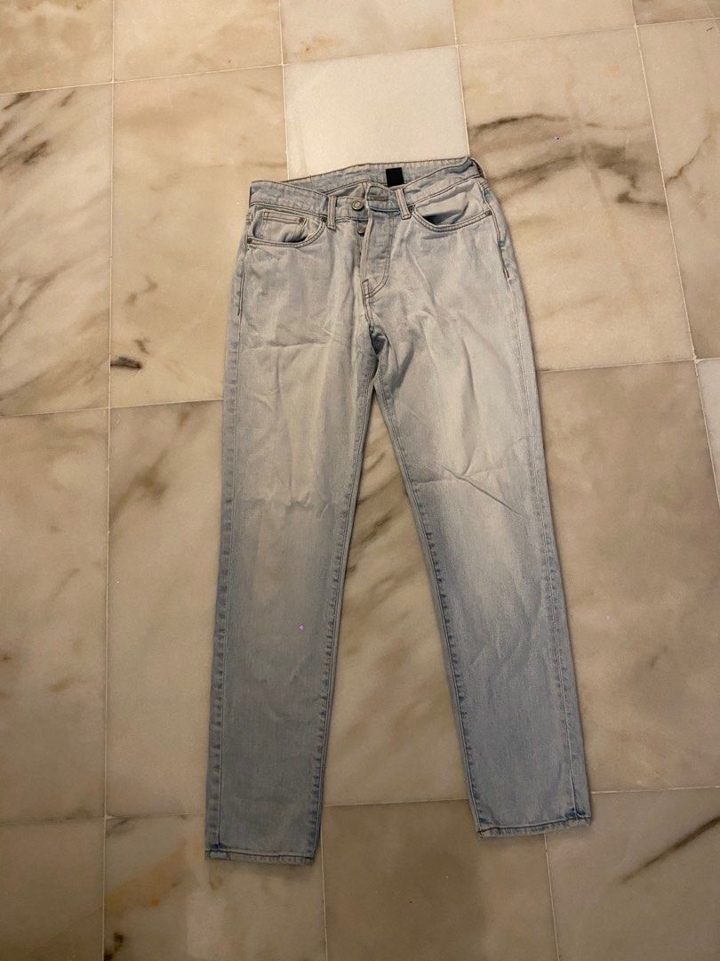 H M skinny fit button fly jeans light wash 29 30 Men s Fashion