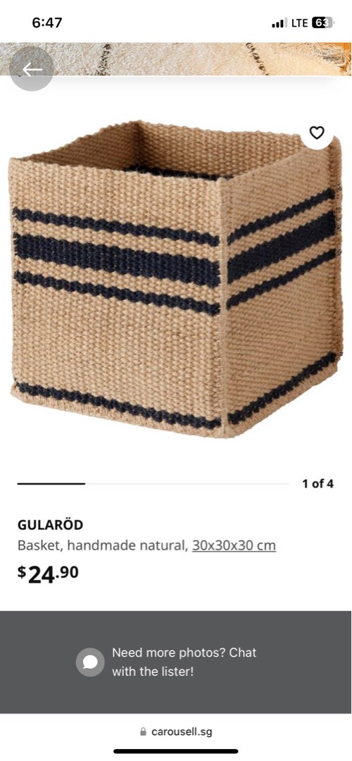IKEA Gularod Jute Baskets ( P1500 for 3 pcs), Furniture & Home Living, Home Improvement
