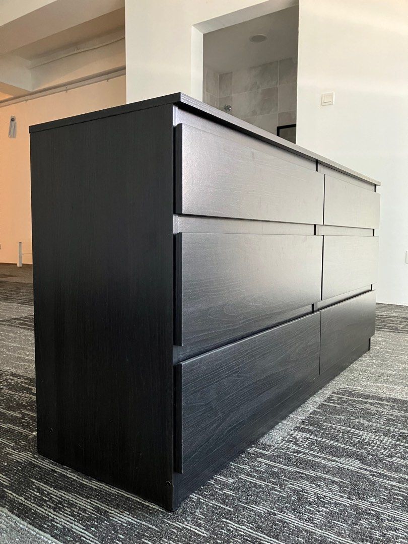 Ikea Kullen Chest of 6 Drawers BlackBrown, Furniture & Home Living