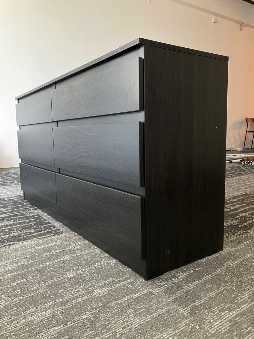Ikea Kullen Chest of 6 Drawers BlackBrown, Furniture & Home Living