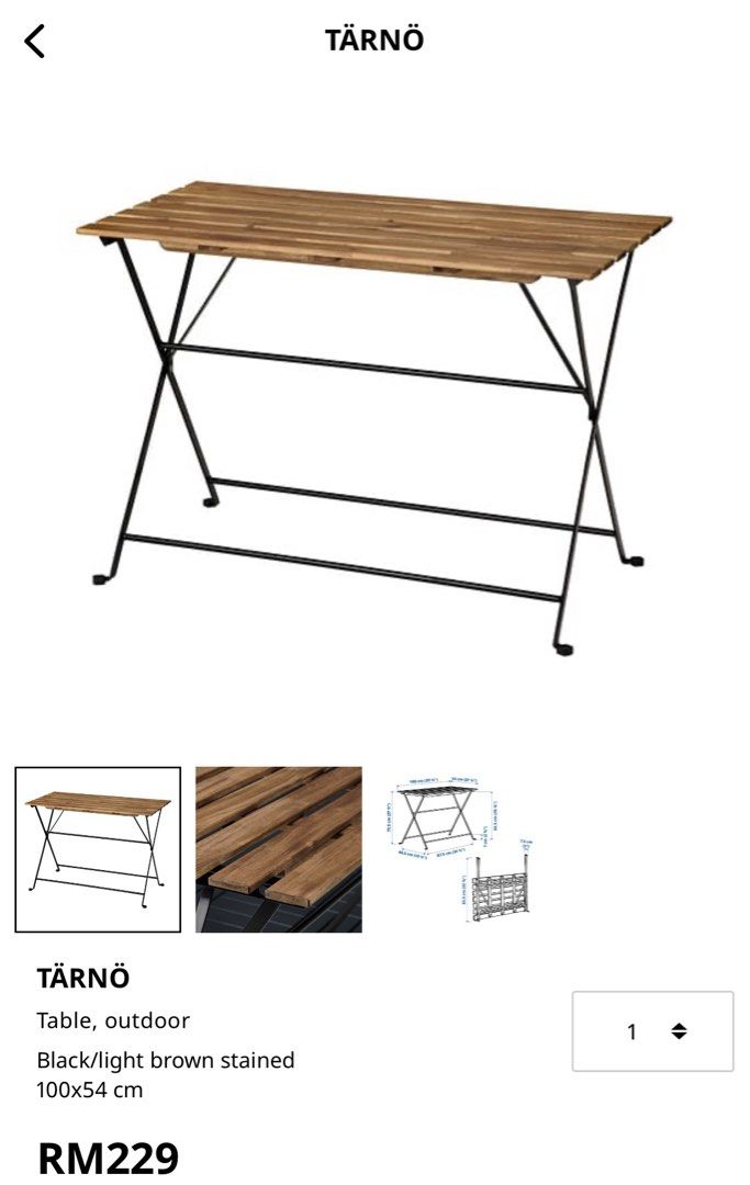 IKEA TARNO Table,Outdoor (NEW), Furniture & Home Living, Outdoor