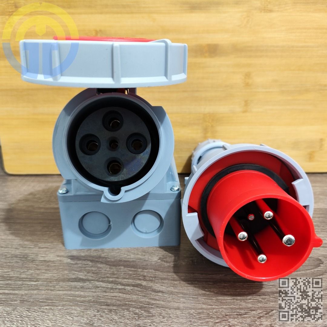 Industrial Heavy Duty IP67 Waterproof Socket Plug 63A-6h 415V 3P+N+E ...