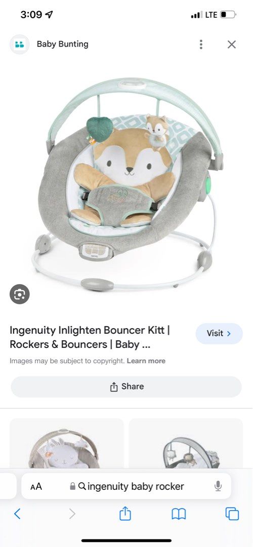 Ingenuity bouncer top baby bunting