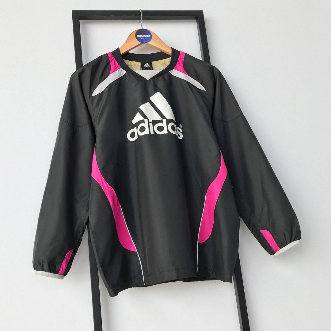 Jaket ADIDAS Original Windbreaker Running V Neck Tracktop Track Jacket Preloved