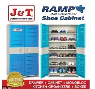 J&T Plasticware Ramp Shoe Cabinet 6L Storage and Organizer Stock No. JT 2014-6L
