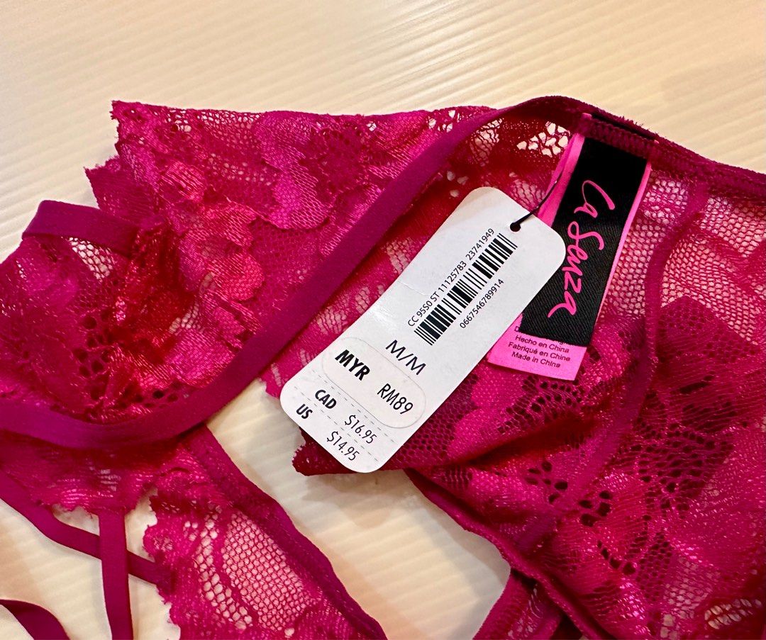 Pink Lace Thong Panty, Women's Fashion, New Undergarments & Loungewear on  Carousell