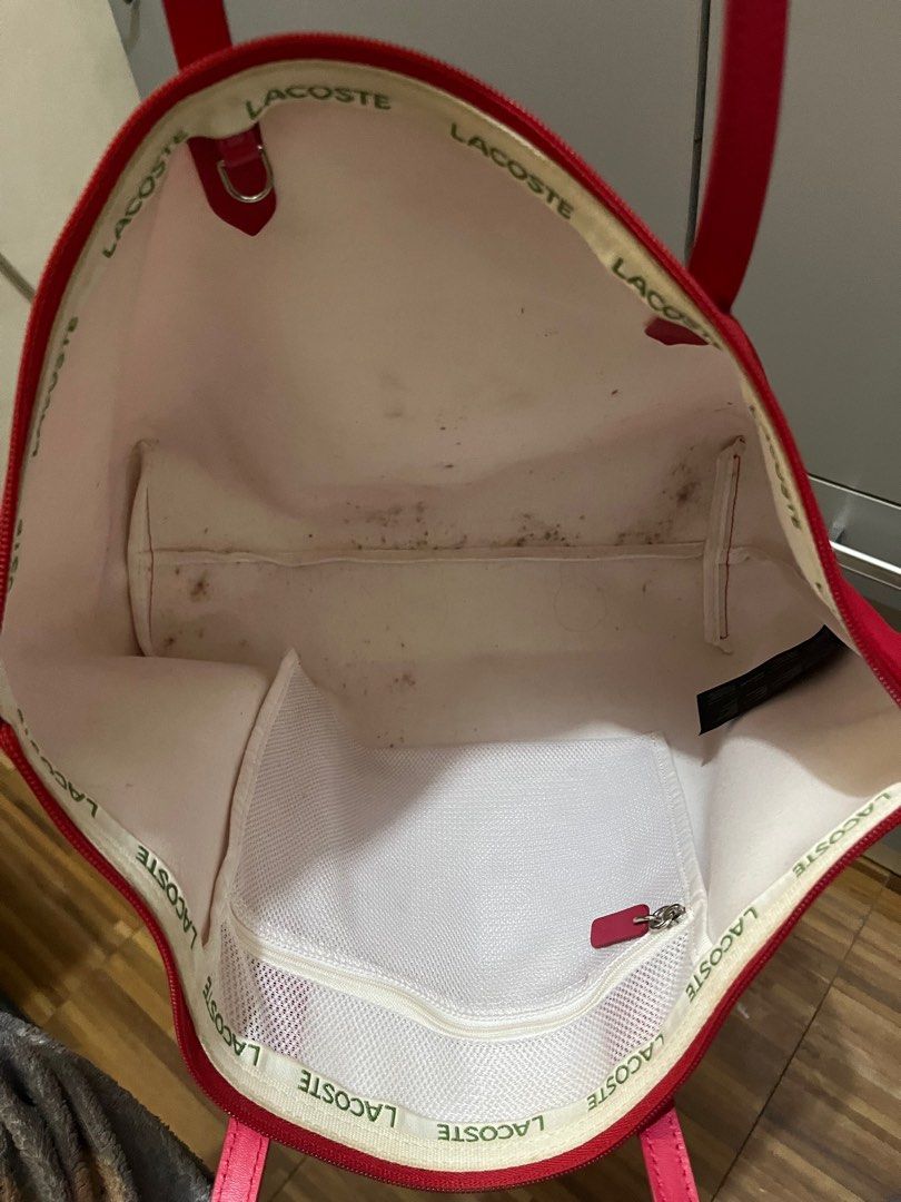 LACOSTE RED TOTE/SHOULDER BAG, Women's Fashion, Bags & Wallets, Tote