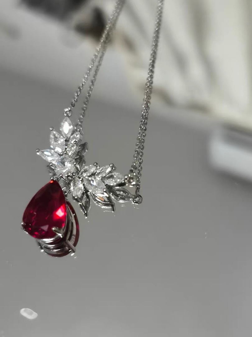 Red drop necklace online