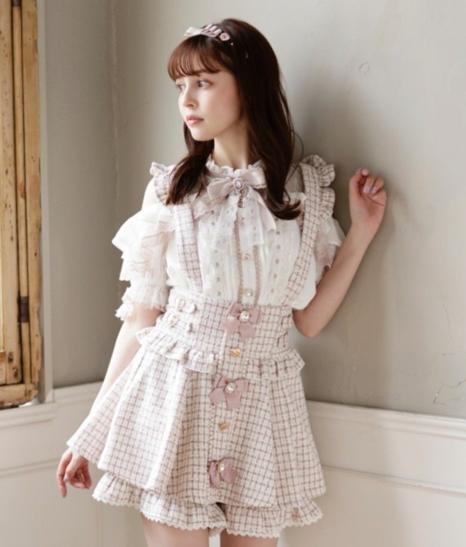 Tweed skirt with suspenders hotsell