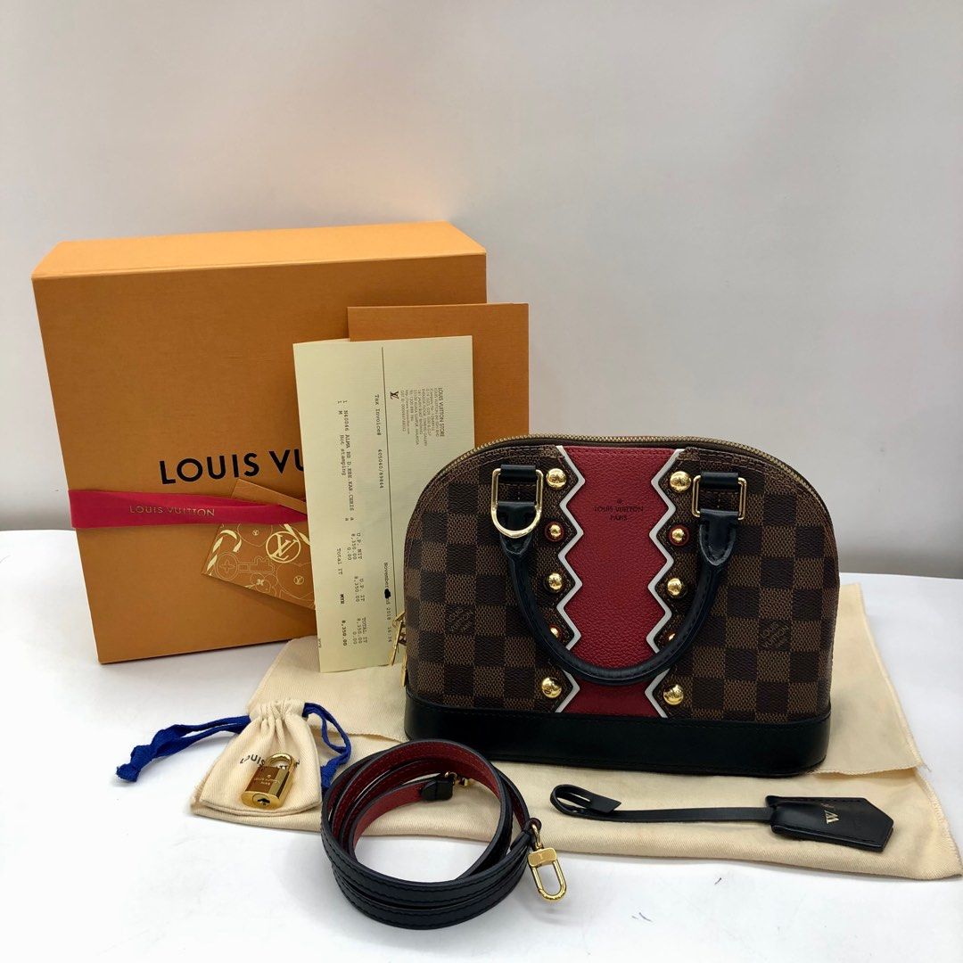 DISCOUNTED LOUIS VUITTON DAMIER ALMA N40046 BB W INITIAL SHOULDER BAG 237047266