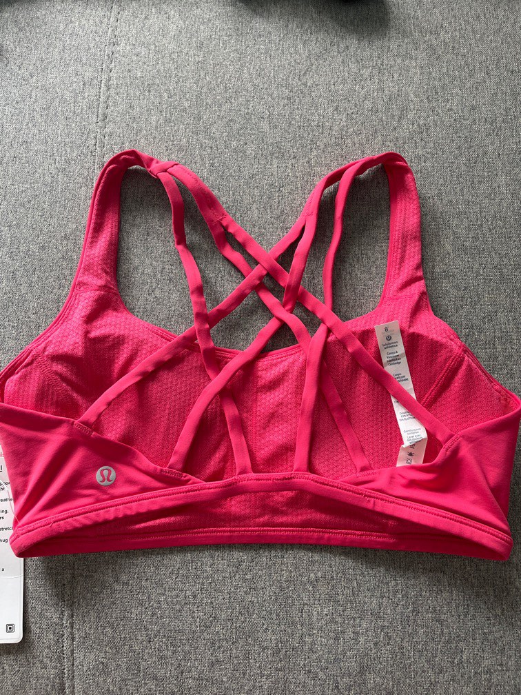 Pink lululemon sports hotsell bra